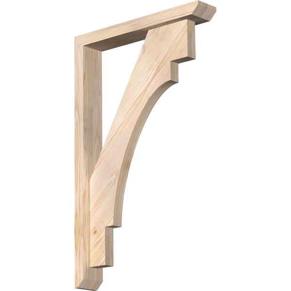 Ekena Millwork Merced Slat Smooth Bracket w/ Offset Brace, Douglas Fir, 3 1/2"W x 20"D x 32"H BKT0402X20X32MRC06SDF - main